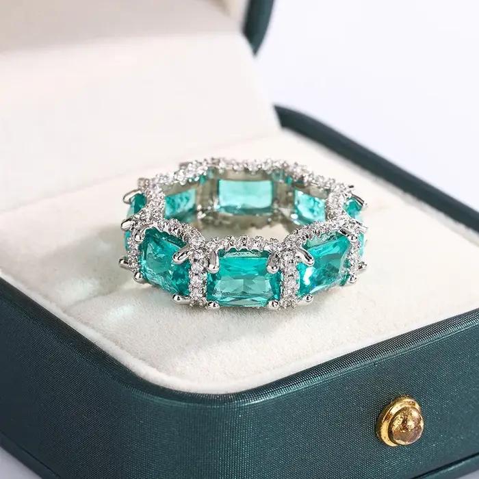 Bague de Cocktail en Argent Sterling 925 avec Pierres de Zirconium pour Femmes Occasions Spéciales