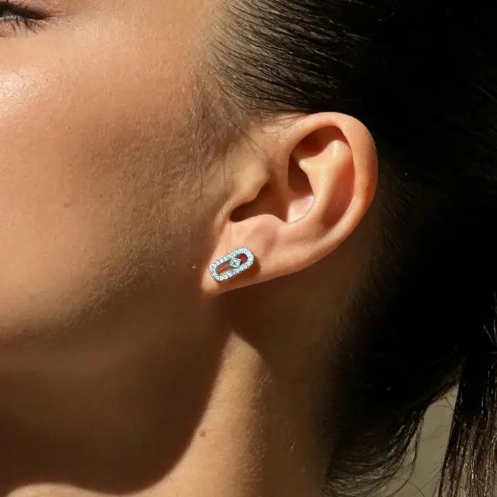 Nouvelles boucles d'oreilles circulaires en diamant