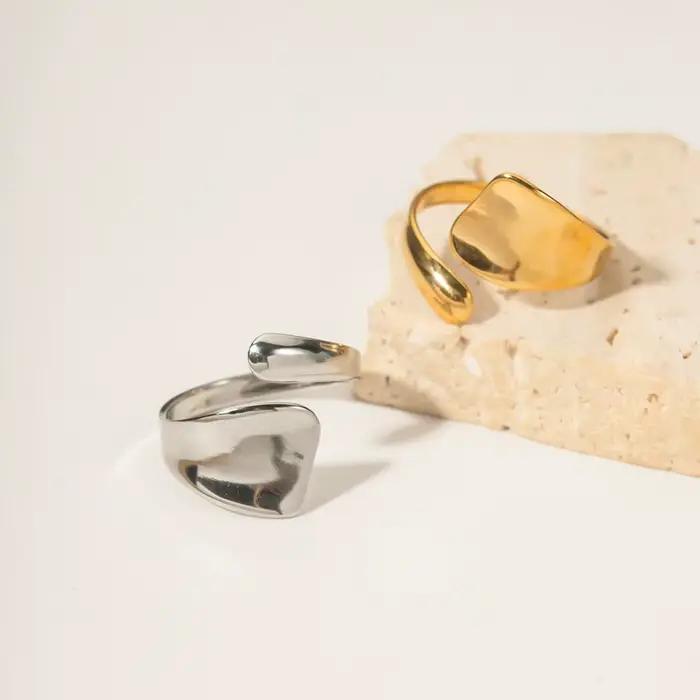 Uworld-Grande Bague Personnelle en Acier Inoxydable pour Femme