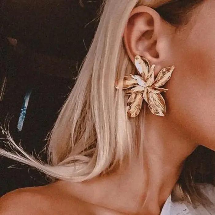Boucles d'oreilles pendantes en métal pour femmes