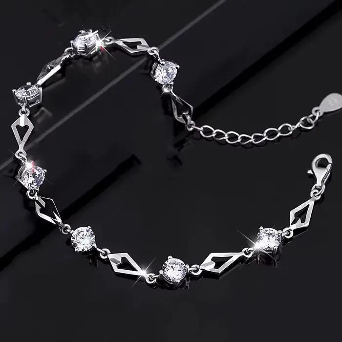 Argent 925 bijoux Bracelets pour femme à la mode améthyste 925 Bracelet