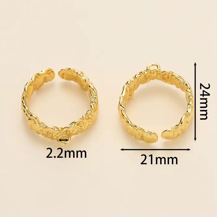 Bague fendue ouverte irrégulière plaquée or 14/18K