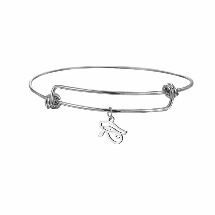 LIKGREAT Bracelet égyptien oeil d'horus pour femmes hommes Bracelet réglable en acier inoxydable amu