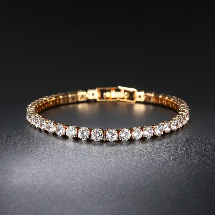 Bracelet de Tennis de Luxe en Argent 925 Serti de Cristaux de Zircone Blancs Pour Femmes Occasions Spéciales Engagement Mode Tendance
