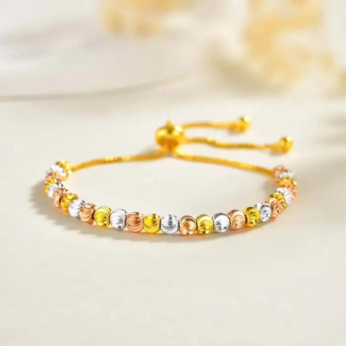 Bracelet de luxe en perles tricolores pour femmes