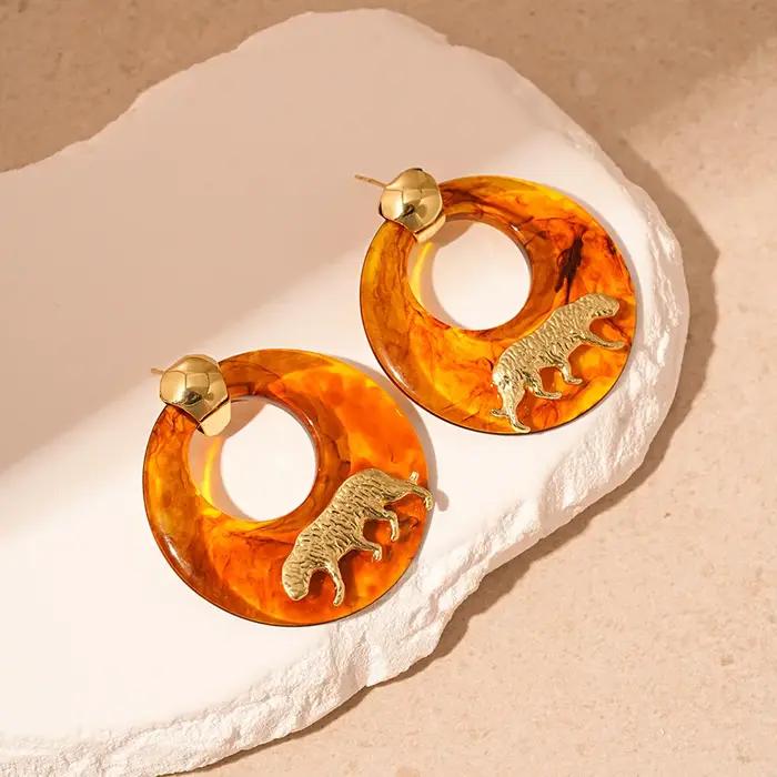 Bague Maillard Vintage incrustée de léopard et de tigre