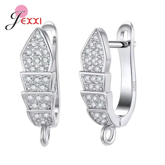 Boucles d'oreilles en cristal style coréen avec fermoirs et crochets en argent véritable pour femmes diverses occasions élégantes et personnalisables