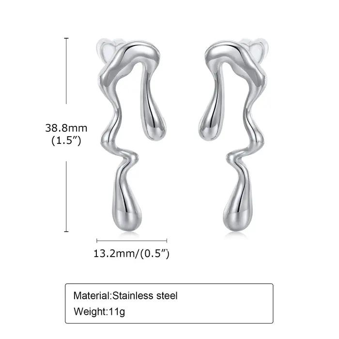 Boucles d'oreilles de déclaration en forme de goutte d'eau irrégulière pour femmes