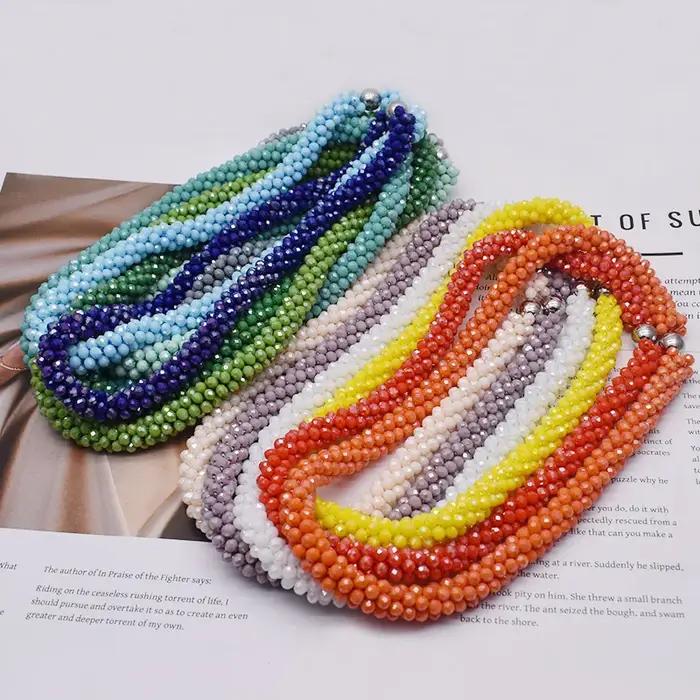 Ensemble collier et Bracelet de perles tissées à la mode