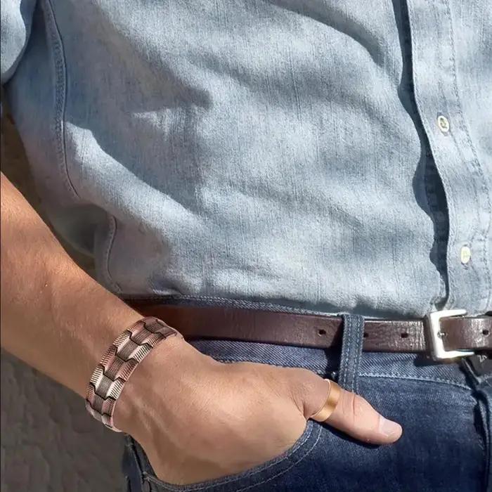 Bracelet Magnétique en Cuivre Pur pour Homme