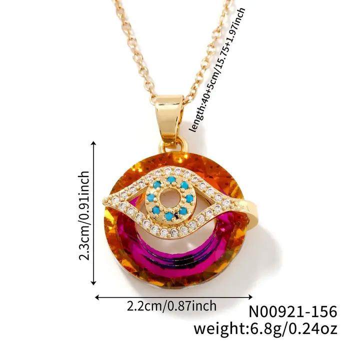 Collier pendentif micro-incrusté œil du diable, style rétro simple, nouvelle collection MOXI, best-s