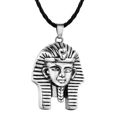 Bijoux Religieux Égyptiens Anciens Collier avec Pendentif Tête de Pharaon Égyptien Symboles Mystiques Colliers pour Femmes et Hommes Occasions Spéciales