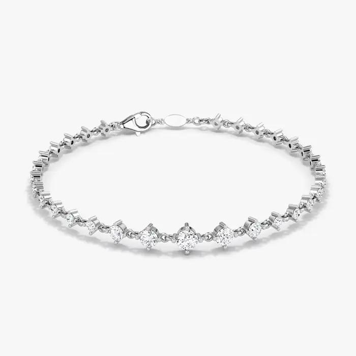 Bracelets tennis ronds en moissanite de 3 mm IOGOU, bracelet en or 14 carats pour femmes, hommes, co