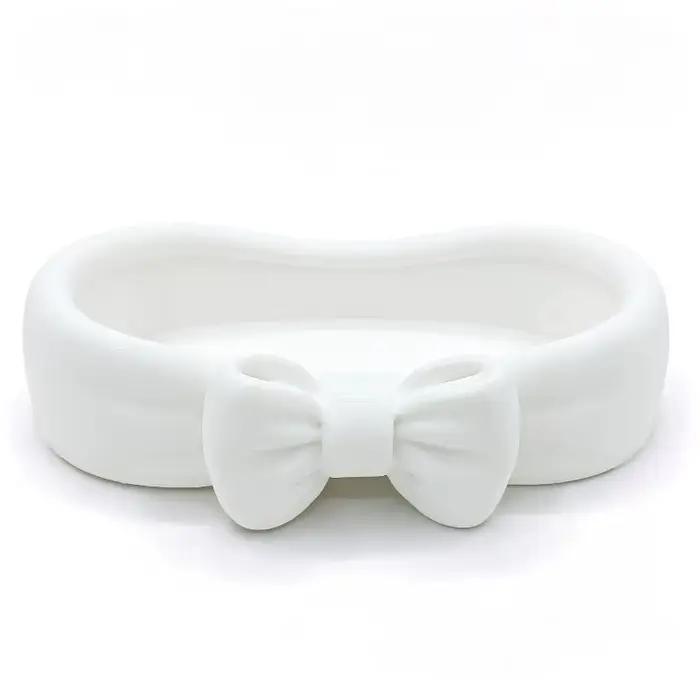 Plateau de rangement pour bijoux avec joli nœud décoratif, lisse, grande capacité, organisateur de v