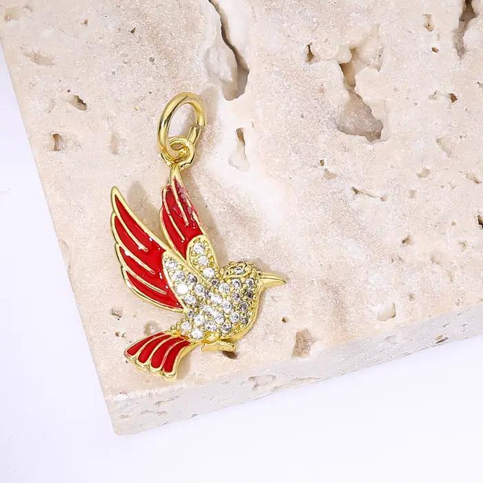 Pendentif en or véritable plaqué 18 carats avec zircone cubique pour femme élégant animal charms bijoux de luxe occasions spéciales