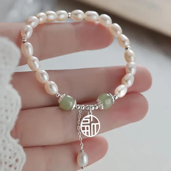 Bracelet de perles de culture d'eau douce pour femme