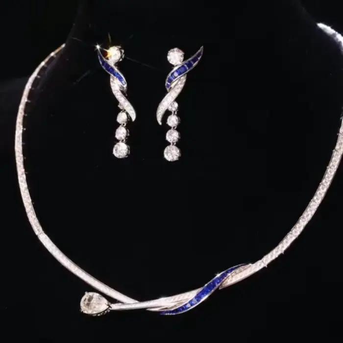 Ensembles de bijoux en argent regardé 925 pour femmes