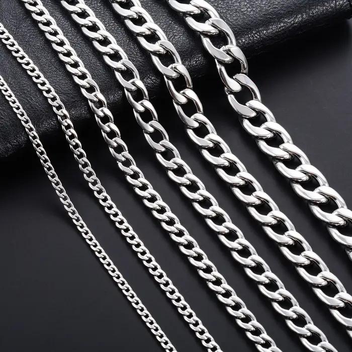 Collier rond à maillons cubains pour hommes et femmes