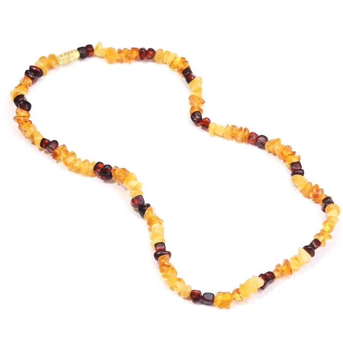 Collier en ambre naturel avec chaîne de pull en pierre naturelle pour hommes et femmes cadeaux d'anniversaire occasions spéciales perles hypoallergéniques DIY