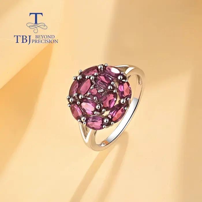 2026, Nouvelle bague en rhodolite garnet ronde, style mode luxe léger, bijoux en argent sterling 925 pour femmes