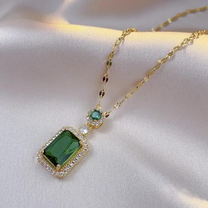 4 pièces ensembles exquis carré strass collier boucles d'oreilles bague ensemble de bijoux charme dames
