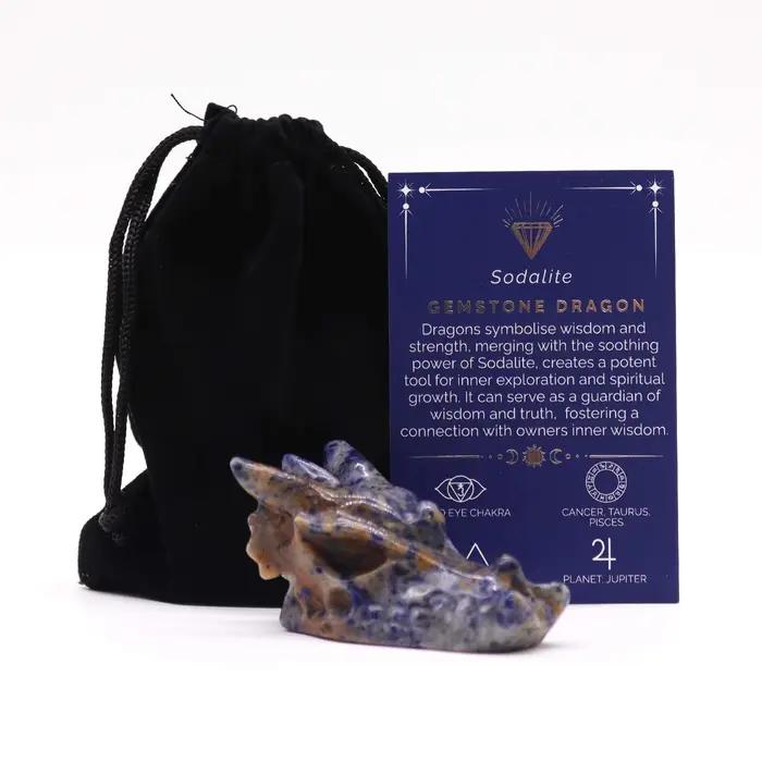 Gemstone Large Dragon Head- Sodalite 60x30x35mm