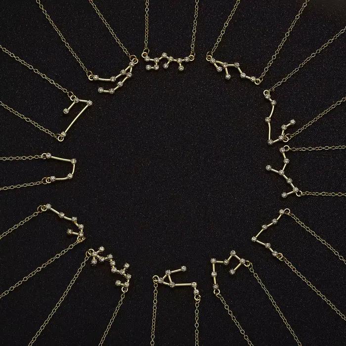 Collier avec 12 signes du zodiaque pour femmes