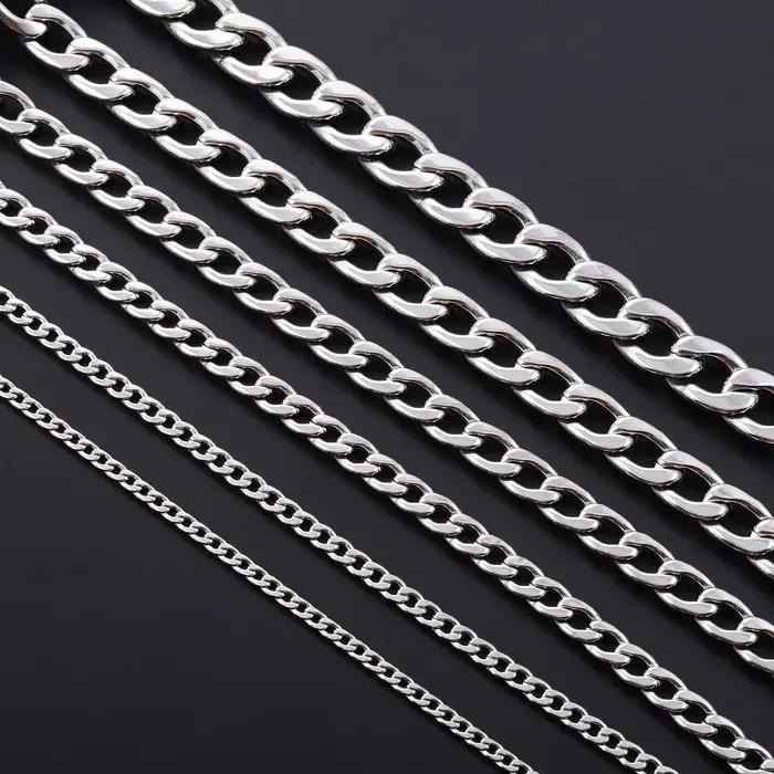 Collier rond à maillons cubains pour hommes et femmes