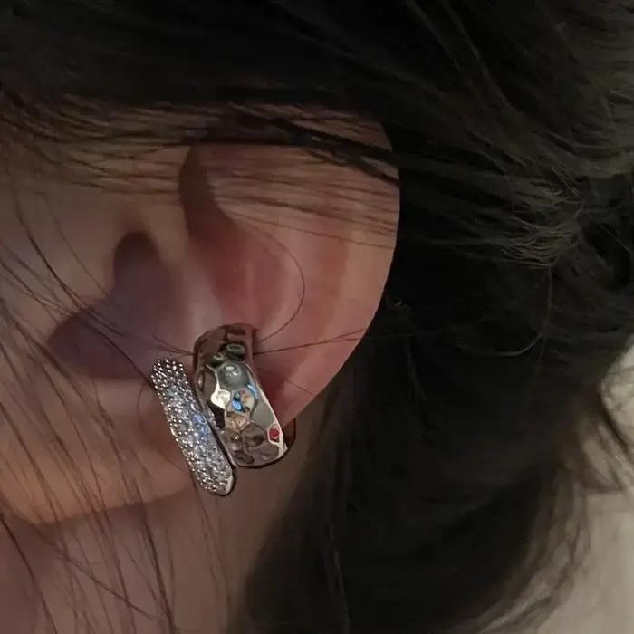 Punk Zunderes-Manchette d'oreille double couche pour femme