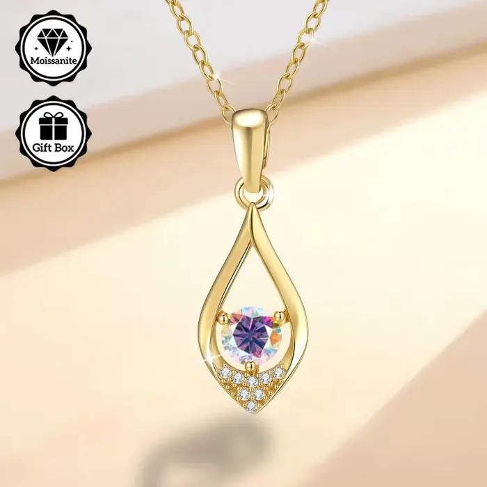 LAMVOICE/bijoux pour femmes bijoux de haute qualité collier hypoallergénique 0.5 carat moissanite