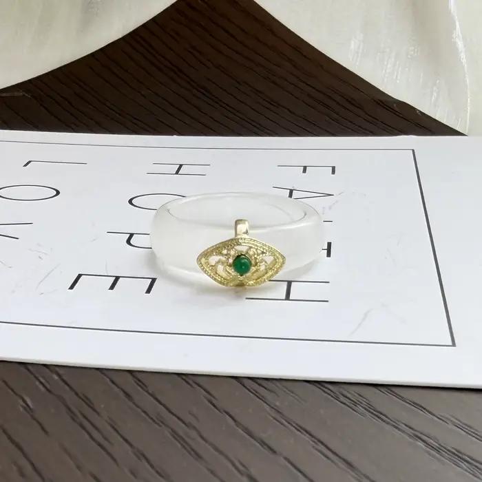 VENTFILLE – bague en argent Sterling S925 pour femme, calcédoine, Jade Hotan, Vintage, Turquoise, bi