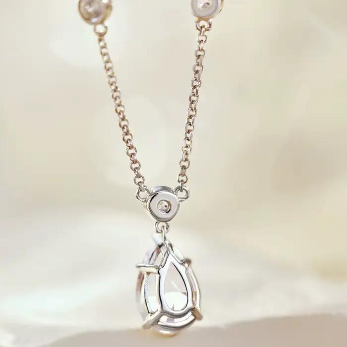 BXINY 4CT poire coupe Moissanite pendentif collier S925 argent goutte d'eau laboratoire diamant bulle cou chaîne pour les femmes bijoux fins cadeaux
