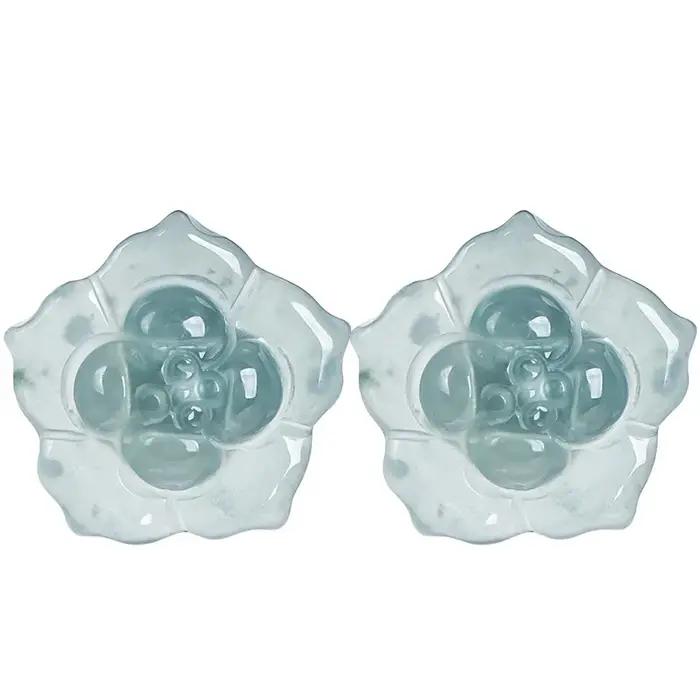 Boucles d'oreilles en argent S925 incrustées de pétales de glace pour femmes