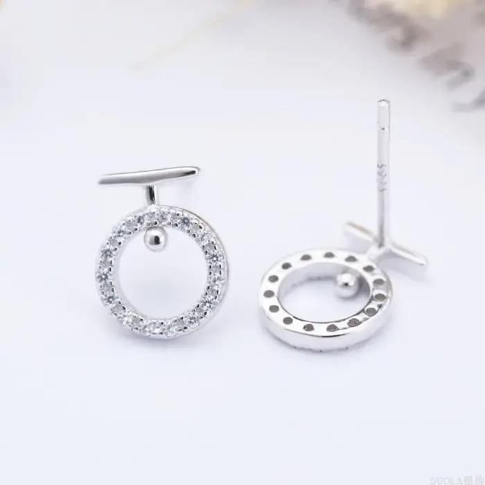 RETTI – boucles d'oreilles rondes en zircon pour femmes