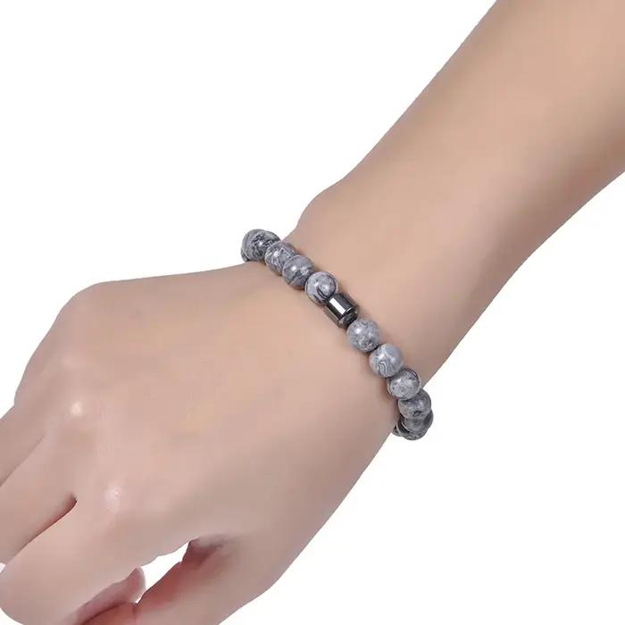 Bracelet en pierre d'obsidienne naturelle