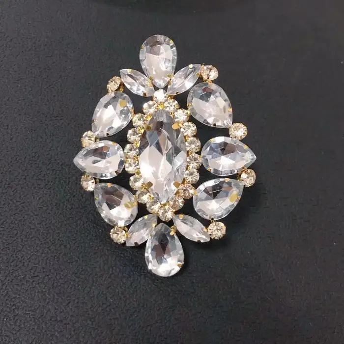Bague ovale exagérée, grande bague en diamant en forme de goutte d'eau