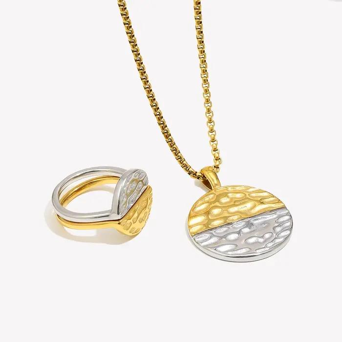 E.B.belle – collier demi-lune créatif en acier inoxydable 316L