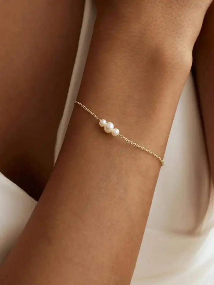 Bracelet à breloques en Imitation de perles pour femmes et filles