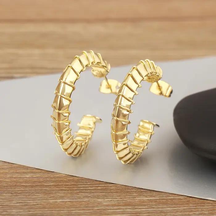 Nidin nouveau rétro créatif grand cercle boucles d'oreilles pour femmes femme 4 Styles géométrique irrégulière oreille bijoux cadeaux de fête de mariage