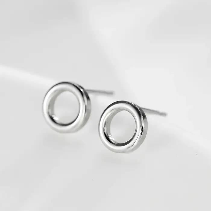 E-manco dames petites boucles d'oreilles rondes épingle de sûreté femmes