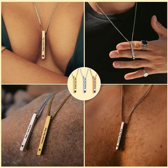 Collier Personnalisé avec Image à l'Intérieur Gravé en 3D