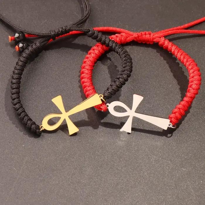 Bracelet croix égyptien Ankh pour femmes et hommes