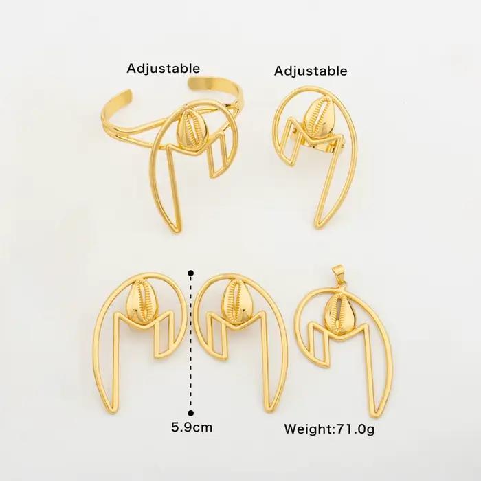 Ensemble Boucles d'Oreilles et Bracelet en Or 18K pour Patients, Bijoux Élégants avec Pendentif pour Femme, Accessoires de Bijouterie, Nouvelle Collection