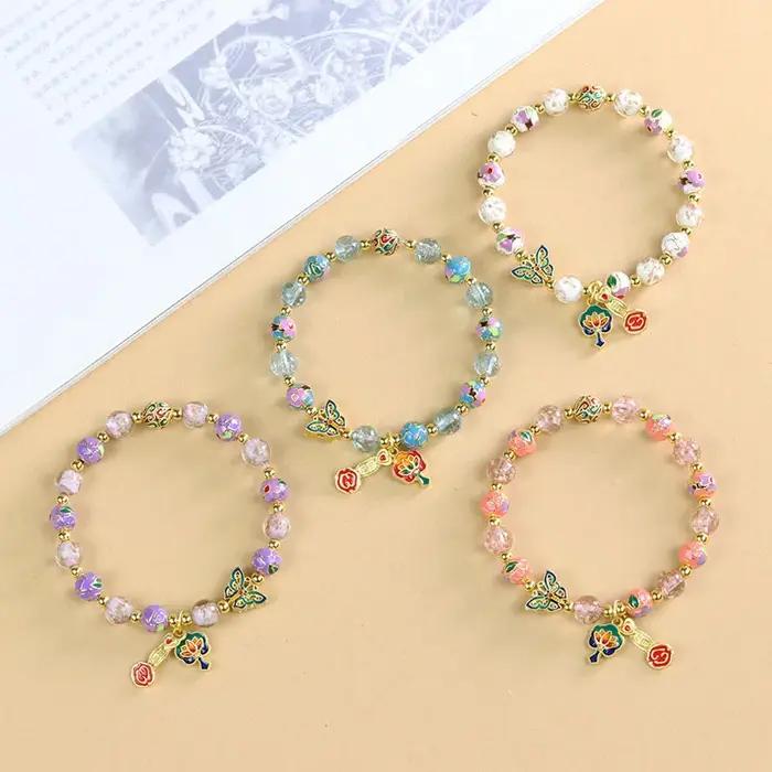 Bracelet Cloisonné Léger de Luxe pour Femmes Émail Cloisonné Style Religieux Occasions Spéciales