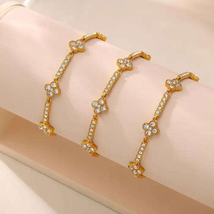Bracelet plaqué or en Zircon pour femmes
