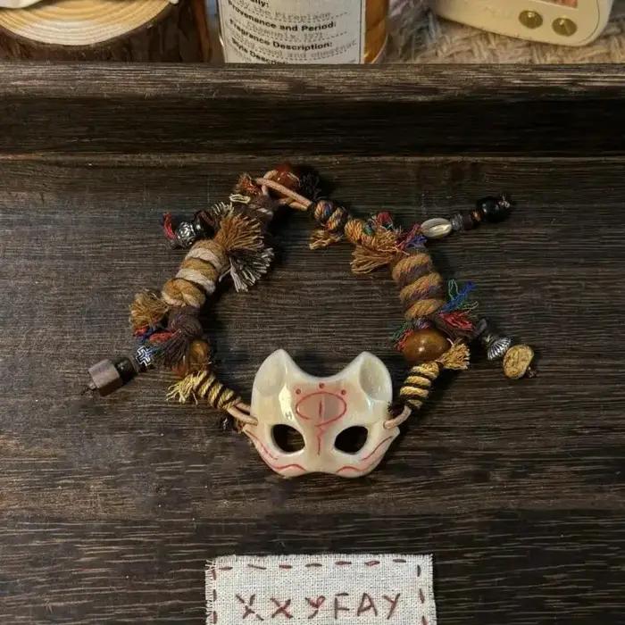 Bracelet en céramique en forme de pomme cordon tressé ajustable perles de dessin animé pour femmes cadeaux originaux ocassions spéciales
