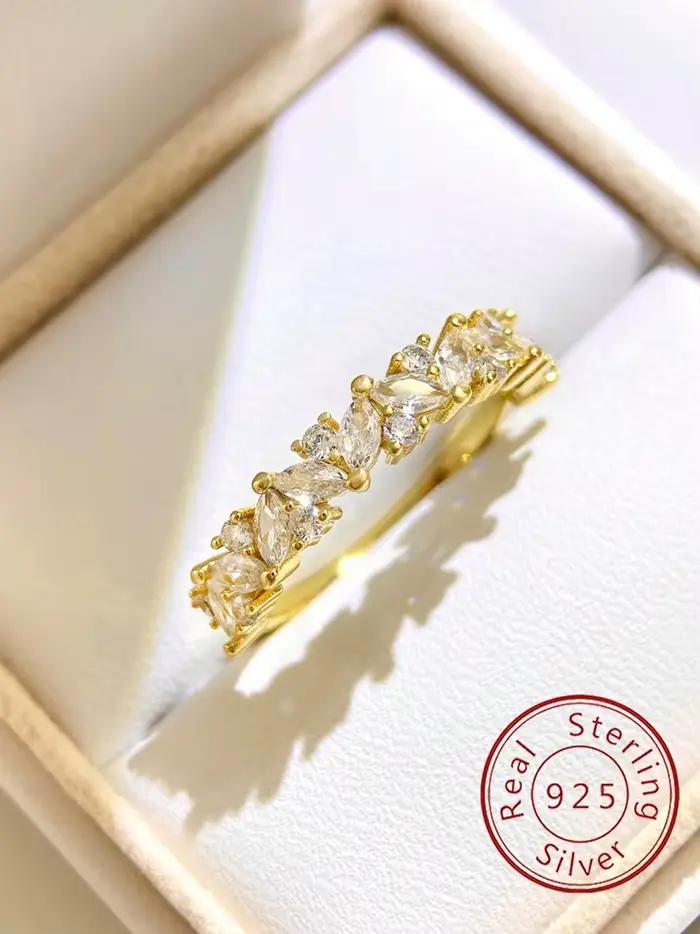 Bague brillante en argent Sterling 925 pour femmes