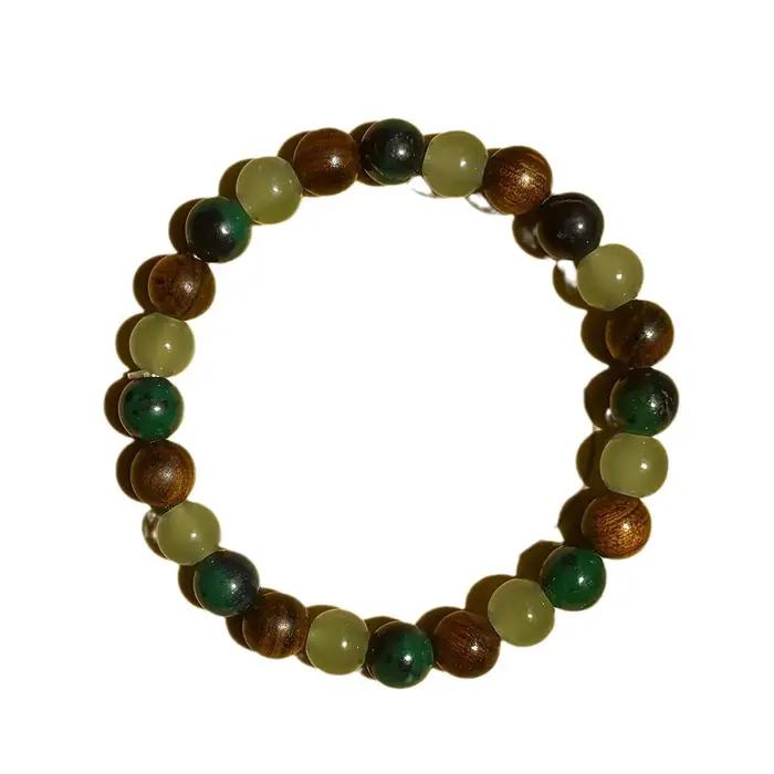 Bracelet en Bois Naturel Pour Attraction de Richesse et Prospérité Mode Homme Femme Occasion Spéciale