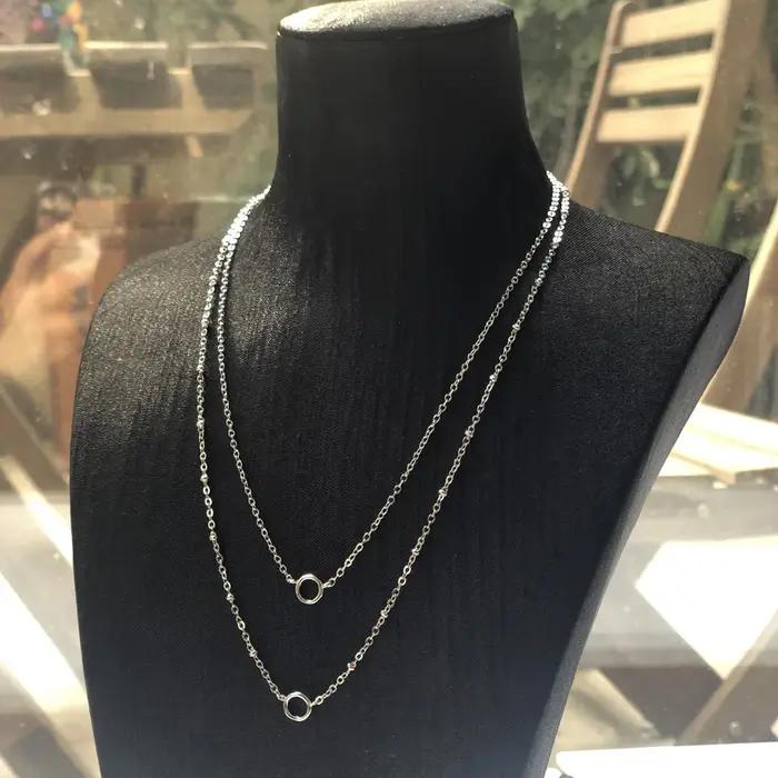 Collier à breloques Double Carriers argent Sterling 925 bijoux mode pour femmes et filles occasions spéciales