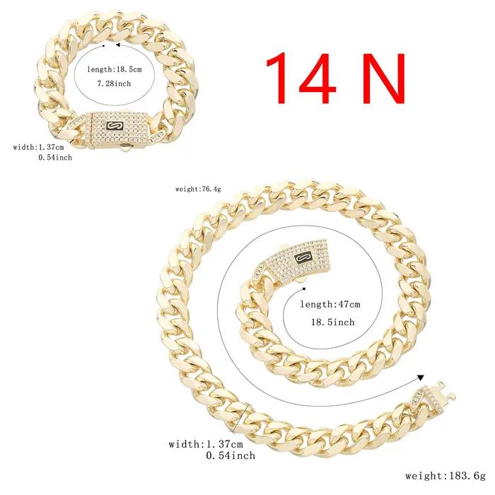 Ensemble Bracelet et Collier Chaîne Vct Monaco Fermoir S 4N/14N Bijoux de Mode pour Hommes et Femmes